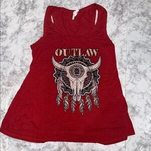Outlaw Red Graphic Tank Top
